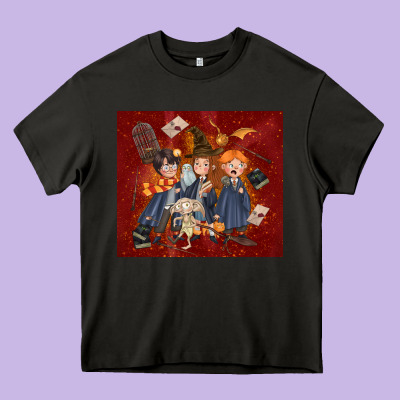 Wizard Kids With Glitter Heavy Core Tee Designed By Tumblerdesignbyshophia