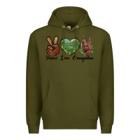 Army Green Peace Love Orangutan Premium Hoodie - LillyAllenDesigns