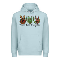 Blue Mist Peace Love Orangutan Premium Hoodie - LillyAllenDesigns