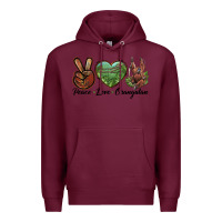 Burgundy Peace Love Orangutan Premium Hoodie - LillyAllenDesigns