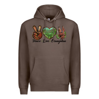 Coffee Peace Love Orangutan Premium Hoodie - LillyAllenDesigns