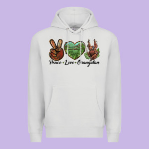 Peace Love Orangutan Premium Hoodie Designed By Lillyallendesigns
