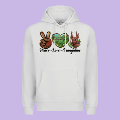 Peace Love Orangutan Premium Hoodie Designed By Lillyallendesigns