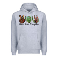Heather Grey Peace Love Orangutan Premium Hoodie - LillyAllenDesigns