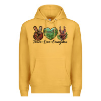 Mustard Peace Love Orangutan Premium Hoodie - LillyAllenDesigns