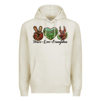 Oatmeal Heather Peace Love Orangutan Premium Hoodie - LillyAllenDesigns