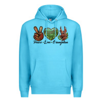 Ocean Blue Peace Love Orangutan Premium Hoodie - LillyAllenDesigns