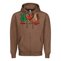 Chestnut peace love Christmas cakes Zipper Hoodie - AdoDesignShop