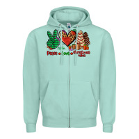 Seafoam peace love Christmas cakes Zipper Hoodie - AdoDesignShop