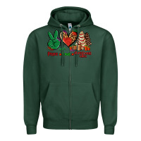Sports Green peace love Christmas cakes Zipper Hoodie - AdoDesignShop