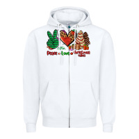 White peace love Christmas cakes Zipper Hoodie - AdoDesignShop