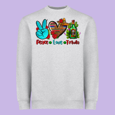 Peace Love Tequila Heavyweight Sweatshirt Designed By Adodesignshop