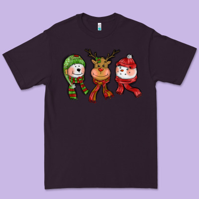 Christmas Reindeer Polar Bear Snowman Premium Tee Designed By Cowgirlartshop