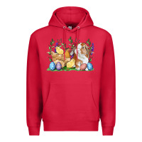 Cardinal Easter bunny and chicks with floral Premium Hoodie - RanaPortraitStore