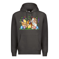 Smoke Easter bunny and chicks with floral Premium Hoodie - RanaPortraitStore