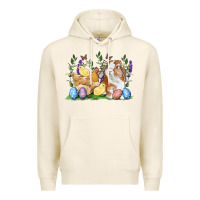 Tofu Easter bunny and chicks with floral Premium Hoodie - RanaPortraitStore