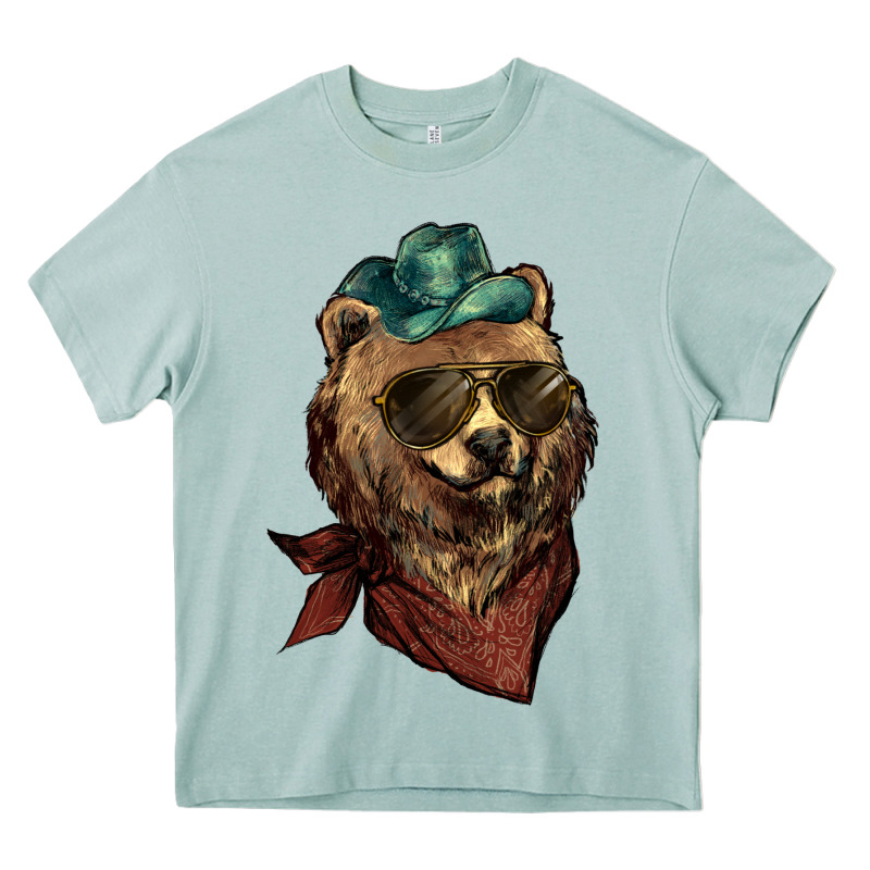 Bear Cowboy Bandana Glasses Heavy Core Tee by HowdyJamesFarm | Teevron