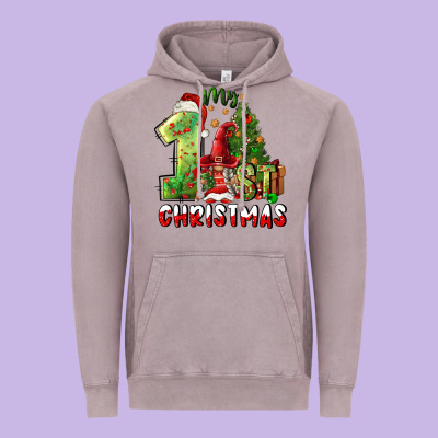 First Christmas Vintage Hoodie Designed By Fadigitalartstudio