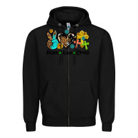 Black peace love cross Zipper Hoodie - AdoDesignShop