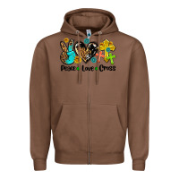Chestnut peace love cross Zipper Hoodie - AdoDesignShop