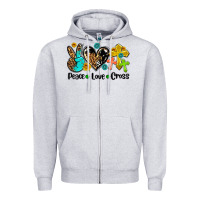 Peace Love Cross Zipper Hoodie | Teevron