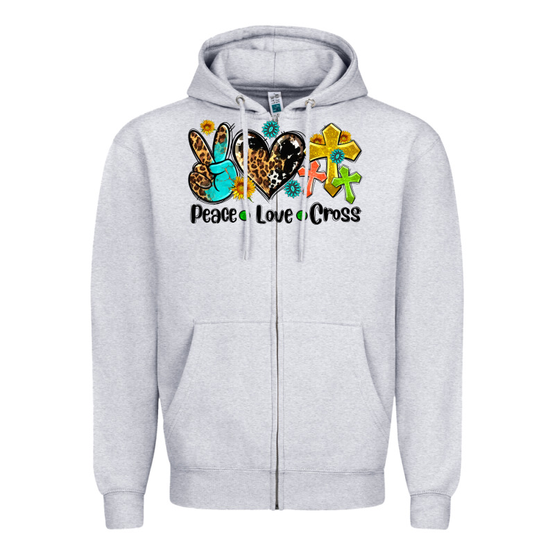 Peace Love Cross Zipper Hoodie by AdoDesignShop | Teevron
