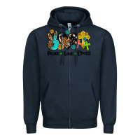 Navy peace love cross Zipper Hoodie - AdoDesignShop