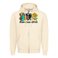 Sandshell peace love cross Zipper Hoodie - AdoDesignShop