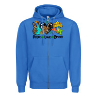 True Royal peace love cross Zipper Hoodie - AdoDesignShop