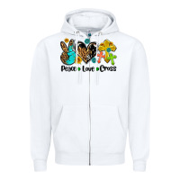 White peace love cross Zipper Hoodie - AdoDesignShop