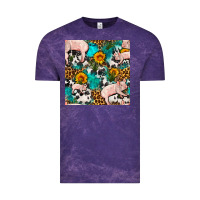 Cloud Purple american yorkshire pig seamless pattern Vintage Tee - FaDigitalArtStudio