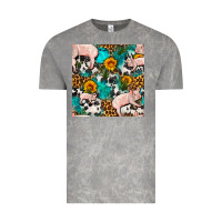 Cloud Rock american yorkshire pig seamless pattern Vintage Tee - FaDigitalArtStudio