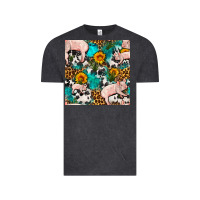 Vintage Black american yorkshire pig seamless pattern Vintage Tee - FaDigitalArtStudio