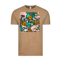 Vintage Coffee american yorkshire pig seamless pattern Vintage Tee - FaDigitalArtStudio