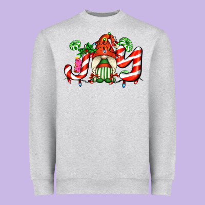 Joy With Gnomes And Christmas Cookie And Candies Heavyweight Sweatshirt Designed By Adodesignshop