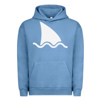 Pigment Pebble Blue shark fin Urban Hoodie - DesigneFamous