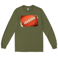 Army Green Football Brushstroke Long Sleeve Tee - RanaPortraitStore
