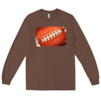 Chestnut Football Brushstroke Long Sleeve Tee - RanaPortraitStore