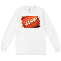 White Football Brushstroke Long Sleeve Tee - RanaPortraitStore