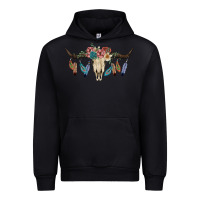 Black Texas Longhorn Bull Skull Urban Hoodie - JahusDesignShop