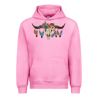 Fuchsia Pink Texas Longhorn Bull Skull Urban Hoodie - JahusDesignShop