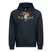 Navy Texas Longhorn Bull Skull Urban Hoodie - JahusDesignShop