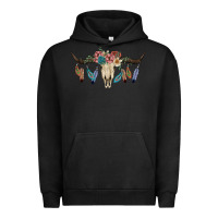 Pigment Black Texas Longhorn Bull Skull Urban Hoodie - JahusDesignShop