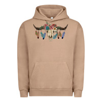 Pigment Burro Texas Longhorn Bull Skull Urban Hoodie - JahusDesignShop