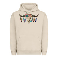 Pigment French Oak Texas Longhorn Bull Skull Urban Hoodie - JahusDesignShop