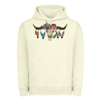Pigment Pistachio Texas Longhorn Bull Skull Urban Hoodie - JahusDesignShop