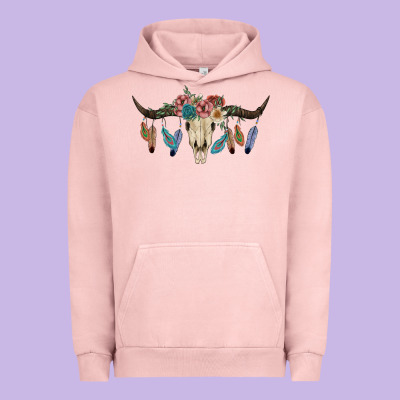 Texas Longhorn Bull Skull Urban Hoodie Designed By Jahusdesignshop