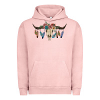 Pigment Salmon Texas Longhorn Bull Skull Urban Hoodie - JahusDesignShop