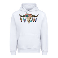 White Texas Longhorn Bull Skull Urban Hoodie - JahusDesignShop