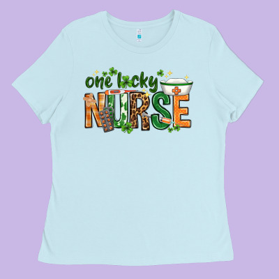 One Lucky Nurse With Elements St. Patricks Day Ladies Tee Designed By Howdyjamesfarm